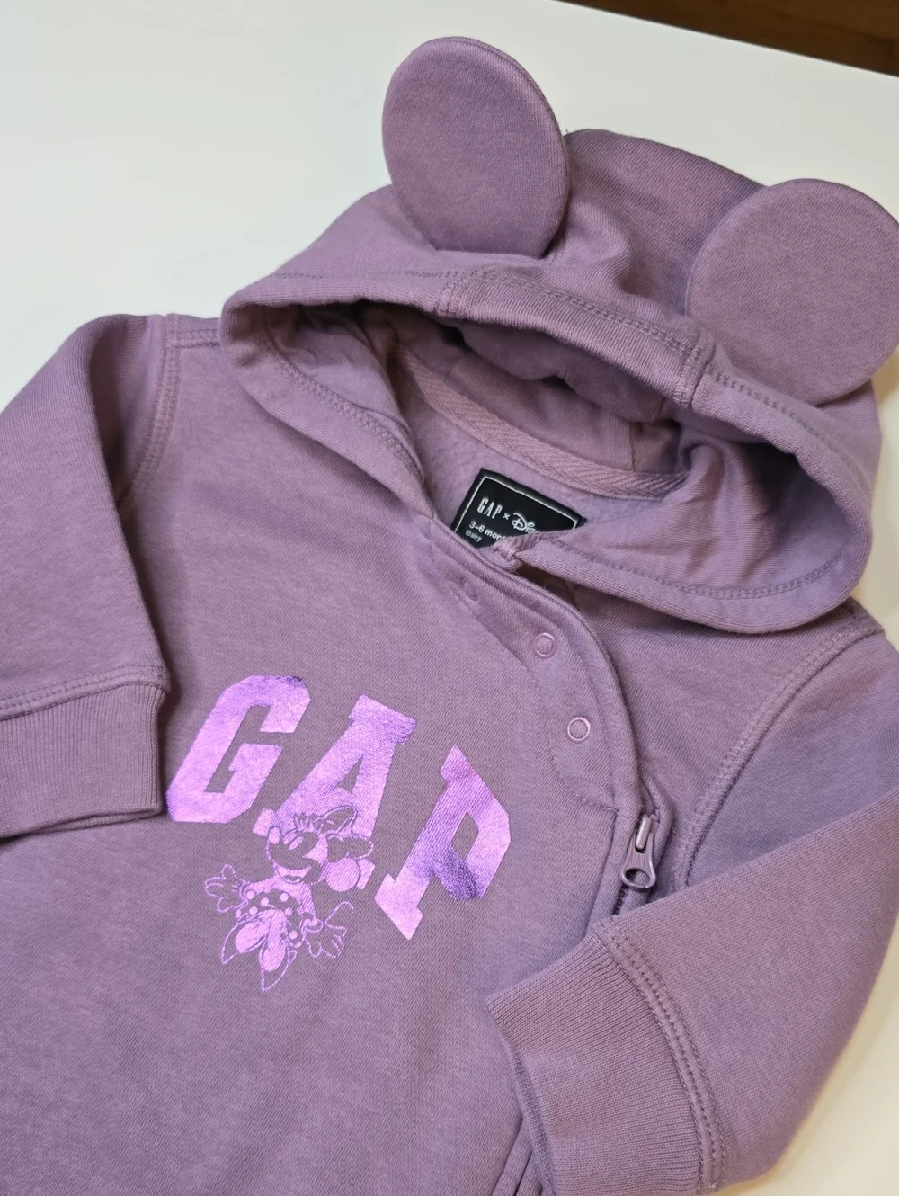 GAP X Disney Hooded Minnie Mouse Romper with Ear Hood